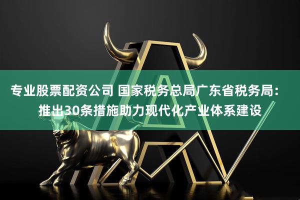 专业股票配资公司 国家税务总局广东省税务局： 推出30条措施助力现代化产业体系建设